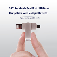 Clé USB 3.0 128 Go Haute Vitesse 4 en 1 avec Emballage Boîte Métallique