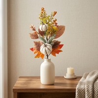 Tige florale artificielle faite à la main en feuille d'érable pour couronne d'automne, décoration de Thanksgiving, fleurs en soie en gros