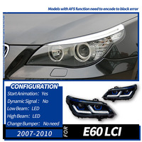 Ensemble de phares compatible avec les phares de la série 5 E60 2003 à 2010, style Thunder avec sourcils bleus, LED DRL, clignotants avant