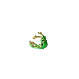Alloy Oil Drip Tree <strong>Frog</strong> <strong>Ring</strong> Green Quirky <strong>Frog</strong> <strong>Ring</strong> Niche Design Blue <strong>Frog</strong> Couple's <strong>Rings</strong> Opening Adjustable Jewelry - Product Image 4