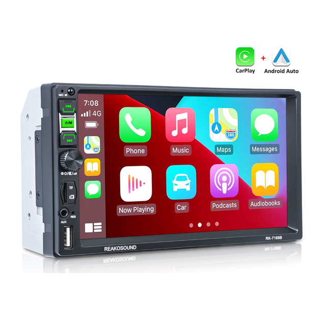 FM Radio BT Phone Link U Disk TF Card Rear View Wired Carplay Stereo Double Din 7'' Car MP5 Player