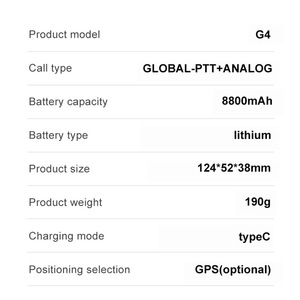 Walkie Talkie Global-Ptt G4 de Modo Dual, Batería de 8800 mAh, Red Pública, Radio POC, Alcance Global, Uso en Exteriores - Product Image 2