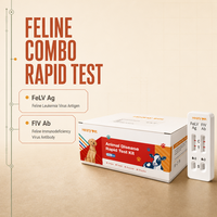 Kit de test rapide combiné FeLV Ag FIV Ab pour le dépistage de double pathogène félin, usage vétérinaire professionnel, longue durée de conservation