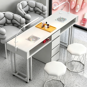 Mesa de Manicura Moderna de Alta Gama, Individual/Doble, de Madera, Equipo de Salón de Uñas, Duradero, Ecológico, para Centro Comercial - Product Image 5