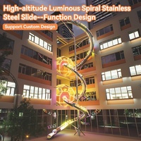 Structure d'escalade géométrique sphérique d'extérieur avec tube LED en spirale et toboggan |   Équipements de terrain de jeux futuristes pour enfants |   Intérieur Commercial Personnalisé