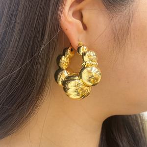 Pendientes de Aro Chapados en Oro de 18k con Bola de Cobre de Alta Calidad, Gran Venta en África, para Mujer - Product Image 4
