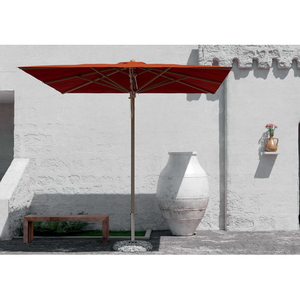 Parasol de plage moderne en acier inoxydable télescopique avec base en bois, 400x400, pour cour, salle de sport, hôtel, usage extérieur - Product Image 3