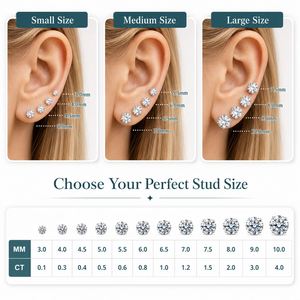 Wholesale 925 <b>Sterling</b> <b>Silver</b> Round Brilliant Cut 5mm 6.5mm 8mm Moissanite Gold Plated <b>Stud</b> Earrings Factory Price for Men Women - Product Image 5