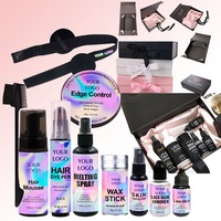 Kit d'installation de perruques en dentelle avec cire dissolvante pour colle, mousse capillaire, spray fixateur de bords et boîte pliable à ruban – Marque privée