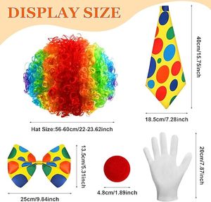 Conjunto de disfraz de payaso, peluca de Nariz de payaso, pajarita, guantes blancos divertidos para Halloween, Navidad, Carnaval, circo, fiesta de Cosplay - Product Image 6