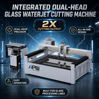 Máquina de Corte por Chorro de Agua para Vidrio, Cortadora CNC con Chorro de Agua Abrasivo, Bomba de Motor para Procesamiento de Vidrio Arquitectónico Templado y Laminado