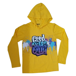 Sweat à capuche jaune à motifs pour garçons - Product Image 1