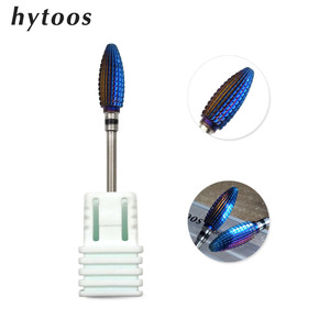 HYTOOS Viola Rivestimento In Carburo di Tungsteno Punte di Trivello del Chiodo 3/32 "Rotary Burr <span class=keywords><strong>Manicure</strong></span> Punte Nail Drill Accessori Fresa - Product Image 1