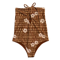 Maillots de bain pour femmes adultes imprimés Hawaï personnalisés pour l'été, haute élasticité, sans manches, maillots de bain une pièce pour femmes