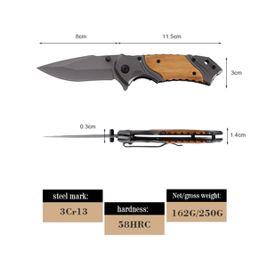 Couteau pliant Bochen X49 avec manche en bois d'olivier, lame à pointe tombante, couteau de poche pour la randonnée, le camping, la chasse, EDC - Product Image 3
