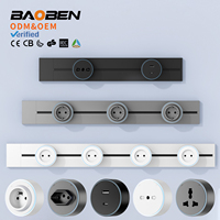 Adaptador de Enchufe de Pared Duradero BAOBEN, Tomacorriente de Cinco Orificios con Puertos USB + Tipo-C, Accesorios Eléctricos