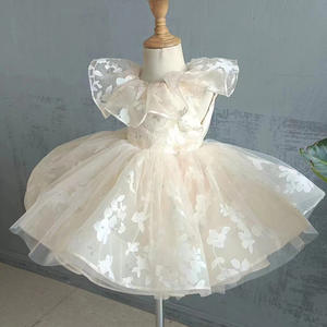 Bebé-Vestido de niña de un año Otoño Vestido de agarre para niños Princesa Flor de gama alta Boda infantil - Product Image 4