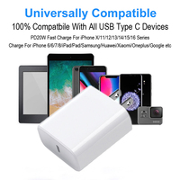 Adaptador de Corriente Premium con Certificación ETL FCC, Enchufe Estadounidense, Cargador Rápido PD de 20W con USB Tipo C para iPhone 17 16 Samsung S26
