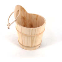 Set Ember dan Sendok Kayu Sauna dengan Termometer dan Pelapis untuk Sauna & SPA - Terbuat dari Kayu Pinus Finlandia Premium
