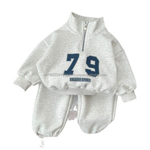 2026 New Trendy Boys Spring Autumn Long Sleeve Stand Collar Half Zip Sweatshirt Baby Infant Fashion Sports Outfit - Product Image 3