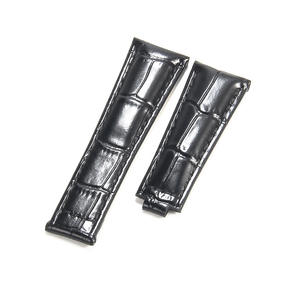 Bracelets de <span class=keywords><strong>montre</strong></span> de luxe en cuir véritable grain de crocodile pour hommes pour Rolex SUB-MARINER DAY-TONNA GMT avec fermoir déployant - Product Image 6