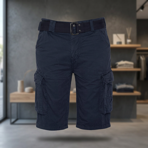 Shorts cargo classiques pour hommes, écologiques, respirants, 6 poches, confortables, tissés, en coton mi-lourd, élastiques, décontractés, pour le travail - Product Image 3