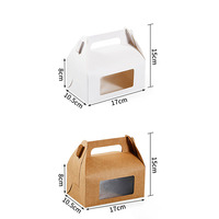 Boîte à gâteau en papier pour beignet transparent d'anniversaire Boîtes à gâteau rose de mariage avec poignée Boîtes à cadeaux pliantes de petite qualité pour aliments à emporter de Noël