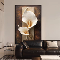Impression numérique 3D en gros d'œuvres d'art Art Déco encadrées, motif Lys Calla, Décoration intérieure, Art mural en porcelaine de cristal de luxe, Porcelaine haut de gamme pour hôtels