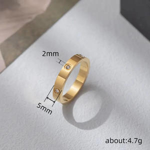 Anelli con Diamanti H270 in Oro Massiccio 18K, Taglio Brillante Rotondo, Colore G Naturale, Design Minimalista Unisex per Uso Quotidiano - Product Image 5