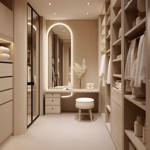 Solid Wood Freestanding Modern Bedroom <b>Wardrobe</b> with Lacquer Doors Space-Saving Design for Apartment Home <b>Storage</b> Large Capacity - Product Image 1