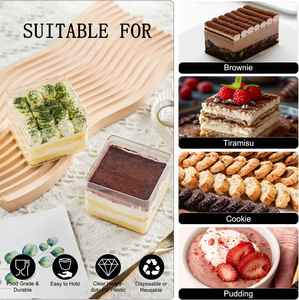 กล่องขนมพลาสติกใส PS ยอดนิยม พร้อมฝาปิด สำหรับใส่ขนมหวาน คุกกี้ และเค้ก - Product Image 4