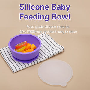 Baby Supplies Premium Hard <b>Plastic</b> Feeding Bowl High Quality Lid Strong Suction Silicone Suction Bowl - Product Image 4