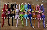 70cm Weicher Plüsch Gestreifter Kleidungsartikel mit Gesticktem Kokosnussbaum, Banane und Affe aus Polyester PP Baumwolle ODM für Großhandel