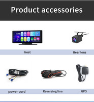 4G Android 14 10.26 pouces double objectif 1080P 4G + 64G caméra de tableau de bord de voiture avec GPS WiFi Carpaly Android AUTO