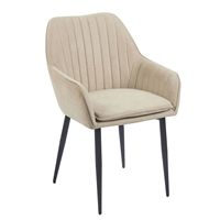 Fauteuil confortable moderne avec pieds en métal doré, chaise d'appoint en velours beige pour la maison, salon, salle à manger, avec coussin