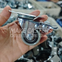 Petites roulettes en PP gris Offre Spéciale roulettes filetées à frein pivotant 1.5 "2" 2.5 "3" 4 "5" pouces pour boîte à outils de chariot à meubles