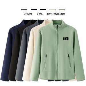 Pull en molleton zippé à col montant pour homme, sweat-shirt épais en tricot avec logo personnalisé imprimé et brodé – Vente en gros - Product Image 2