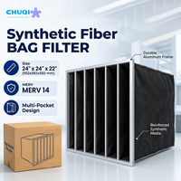 Filtre à poches de moyenne efficacité, qualité F7, haute capacité de retenue de poussière, pour système de ventilation commercial HVAC AHU, fabrication OEM