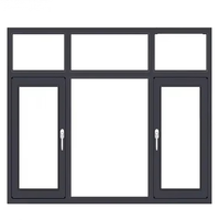 Ventanas y Puertas Abatibles de Aluminio con Marco Horizontal HC, Vidrio Templado Insonorizado, Persiana para Uso en Exteriores, Baños y Hoteles