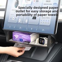 Boîte de rangement dissimulée en plastique pour tableau de bord Tesla Model 3/Y, boîte à mouchoirs pliable et plateau ETC - Accessoires en gros