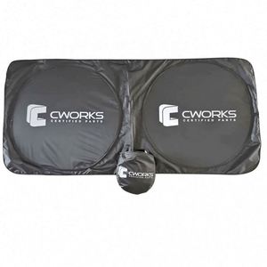 Custom Logo Universal Foldable Double Circle Car Windshield Sunshade - Product Image 2