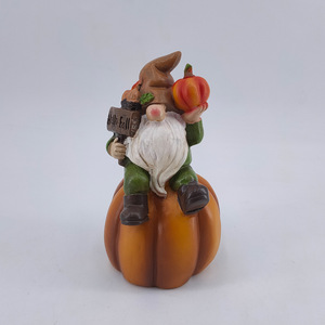 Adorno de Gnomo de Cosecha Otoñal, Duende Sentado con Calabaza, Decoración Rústica para el Hogar, Decoración para Sala de Estar de Acción de Gracias - Product Image 2