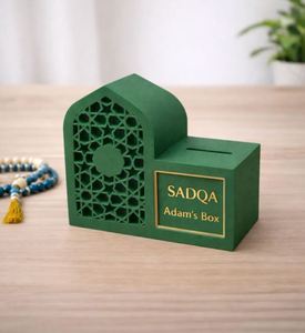 Personalized Muslim Family Mosque Charity Money Saving <b>Islamic</b> <b>Gift</b> Eid Decor Ramadan Sadaqah Donation Box - Product Image 3
