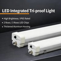 Barre LED Tri-proof à large plage de tension AC165-265V, IP65, 2FT/4FT/5FT/600mm/1200mm/1500mm, idéale pour les parkings, les entrepôts, les tunnels