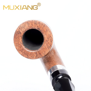 MUXIANG Wooden Tobacco Pipe Bent Type Handmade Solid Wood Sherlock Holmes Style Collection Pipe - Product Image 3