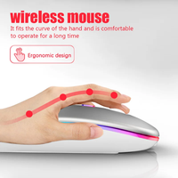 Souris sans fil rechargeable, compatible Bluetooth, 2.4GHz, double mode, avec nano-récepteur, pour PC portable, Macbook