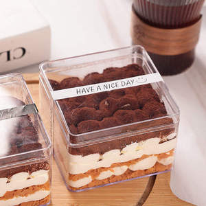 Boîtes d'Emballage Tiramisu et Desserts, Contenants <span class=keywords><strong>Transparentes</strong></span> Jetables pour Mousses Alimentaires - Product Image 1