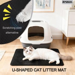 Tapis de litière pour chat et tapis pour animaux de compagnie rond de grande capacité 20L, en EVA double épaisseur, lavable, couleur personnalisée, facile à nettoyer - Product Image 2