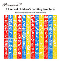 Panwenbo Lot de 22 pochoirs de dessin d'art artisanal en plastique PP réutilisables modèle de forme personnalisé écologique pour enfants