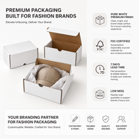 Boîte d'emballage personnalisée en carton ondulé blanc pur de qualité supérieure pour marques de mode, boîte d'expédition de luxe pour vêtements et chapeaux